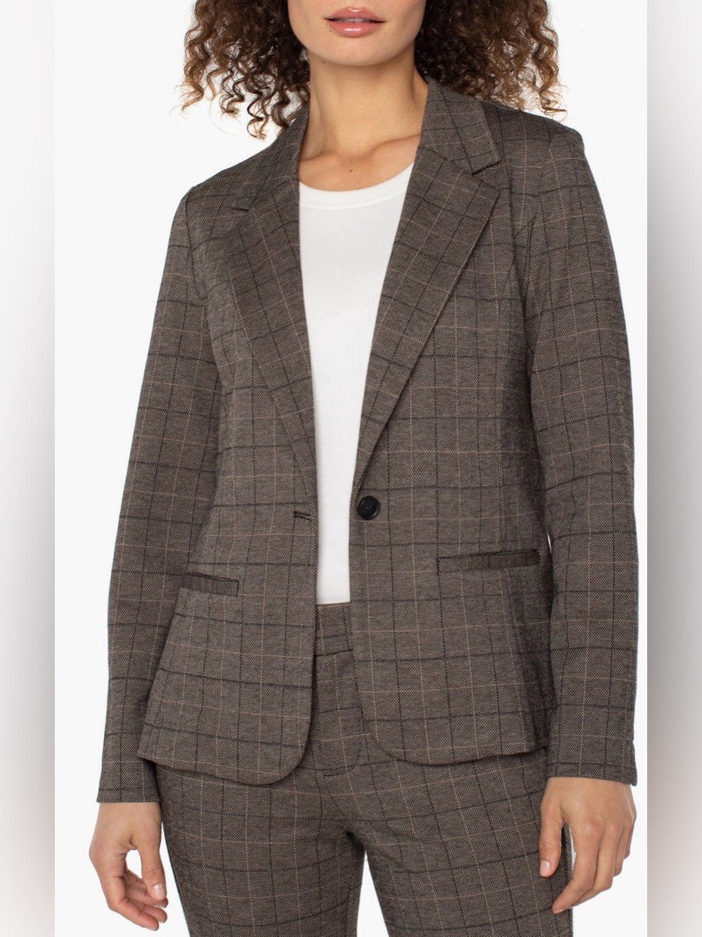 NEW…Liverpool Los Angeles Fitted Plaid Button Blazer